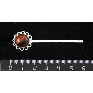 Заколка-невидимка из бычьего глаза, круг 12мм