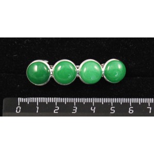 Заколка из кварца тонированного, цвет хризопраз, 6см, круг 12мм, 5 камней