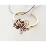 Кольцо с аметистом (синт.) "Весенний цветок"