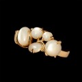 Кольцо с перламутром (белый) "капель"