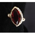 Кольцо с корундом красным (рубин синт.), "Венеция"
