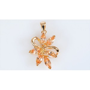 Кулон из фианита шампань, "6 камней"