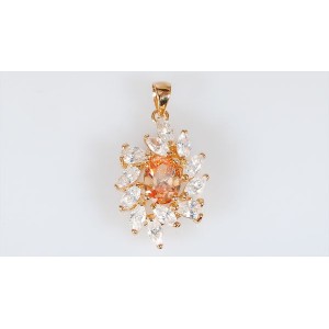 Кулон из фианита шампань, "в стразах"