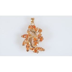 Кулон из фианита шампань, "жар-птица"