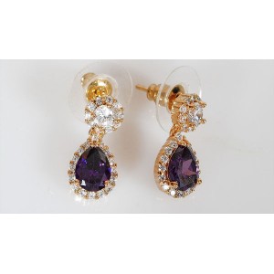 Серьги из аметиста (синт.) "королевна"