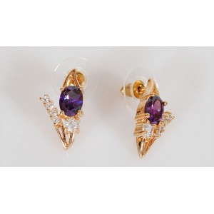 Серьги из аметиста (синт.) "январь"