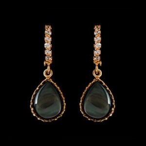 Серьги из перламутра (черный) "капля" Серьги из перламутра (черный) "капля"