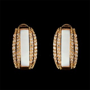 Серьги из перламутра белого "корона"