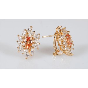 Серьги фианит шампань "в стразах"