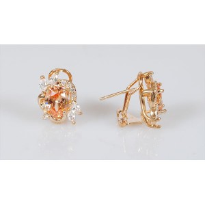 Серьги фианит шампань "рококо" Серьги фианит шампань "рококо"