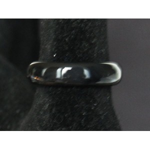Кольцо из агата черного, ширина 5мм 
