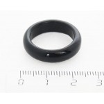 Кольцо из агата черного, ширина 5мм 