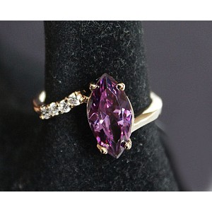 Кольцо с аметистом (синт.) "январь"