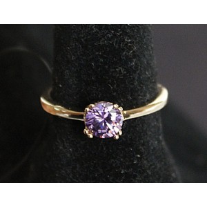 Кольцо с аметистом (синт.) "1 камень"