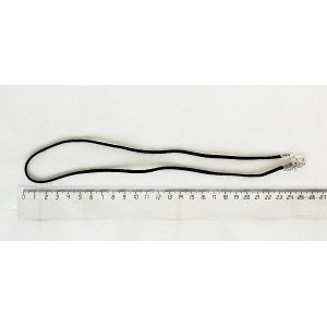 Шнур плоский черный, замша иск., с замком