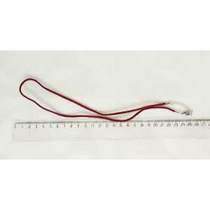 Шнур плоский красный, замша иск., с замком
