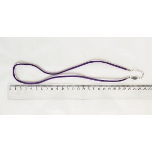 Шнур плоский фиолетовый, замша иск., с замком