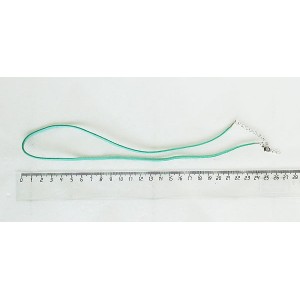 Шнур для кулона светло-зеленый (мятный), замша иск., с замком