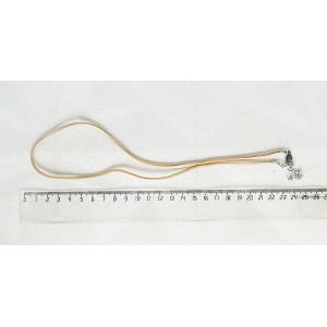 Шнур плоский кремовый, замша иск., с замком