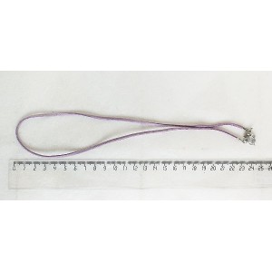 Шнур плоский сиреневый, замша иск., с замком