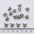 Бусина-разделитель "бабочка", цвет античное серебро, 8х10мм