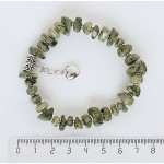 Браслет из змеевика уральского, галтовка, с подвеской