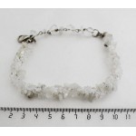 Браслет из лунного камня (беломорит) и горного хрусталя, галтовка, жгут 2 нити