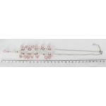 Колье из кварца розового, шарик 8 и 6мм, + хрусталь