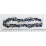 Бусы из лазурита, +яшма далматиновая и обсидиан снежный, галтовка, жгут 3 нити