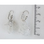 Серьги из лунного камня (беломорит) и горного хрусталя, галтовка, 2 нити