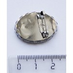 Основа для броши с бортиками в виде петелек, сеттинг овал 25х18мм
