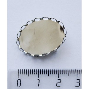 Основа для броши с бортиками в виде петелек, сеттинг овал 25х18мм