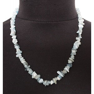 Бусы из аквамарина, мелкая галтовка, 44 см