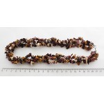 Колье из яшмы вишнево-желтой (мукаит), жгут 3 нити,  галтовка