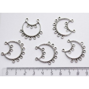 Коннектор "мечта" 7+3+2 петли, 2 ряда, цвет ант. серебро