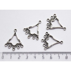 Коннектор "колокольчик" 29*24 мм, 6 петель, цвет ант. серебро