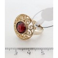 Кольцо с гранатом "восточное солнце"