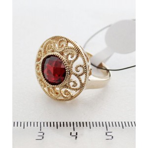 Кольцо с гранатом "восточное солнце"