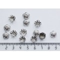 Шапочки для бусин ажурные "цветы" 10x4mm цвет ант.серебро