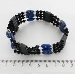 Браслет из гематита (магнитный) + бусины пластик, цвет синий