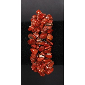 Браслет из яшмы красной, галтовка, 15-17см