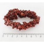 Браслет из яшмы красной, галтовка, 15-17см