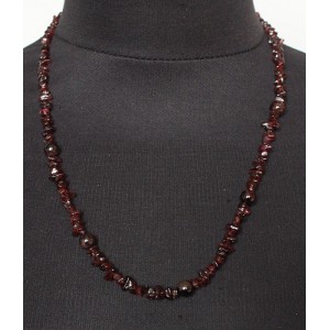 Бусы из граната, 50см, 1 нить, галтовка мелкая +шарик 8мм