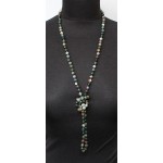 Бусы из яшмы зеленой длинные, шары 8 мм, 120см 