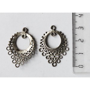 Коннектор ажурный, 10 петель, цвет старое серебро