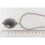 Кулон из флюорита, овал 30х20мм, ажурная оправа