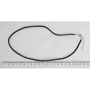 Шнур плоский темно-синий, замша иск., с замком