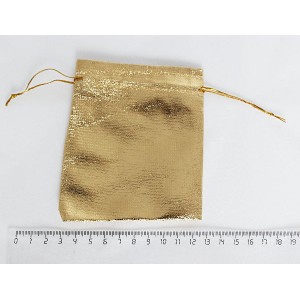 Мешочек подарочный для бус 9*12 см цвет золото