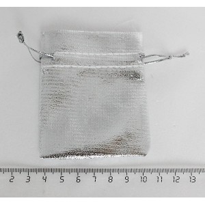 Мешочек подарочный для бус 6*8 см цвет серебро