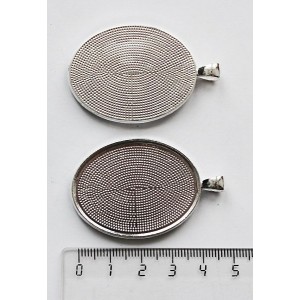 Основа для кабошона овал 40х30мм, цвет серебро